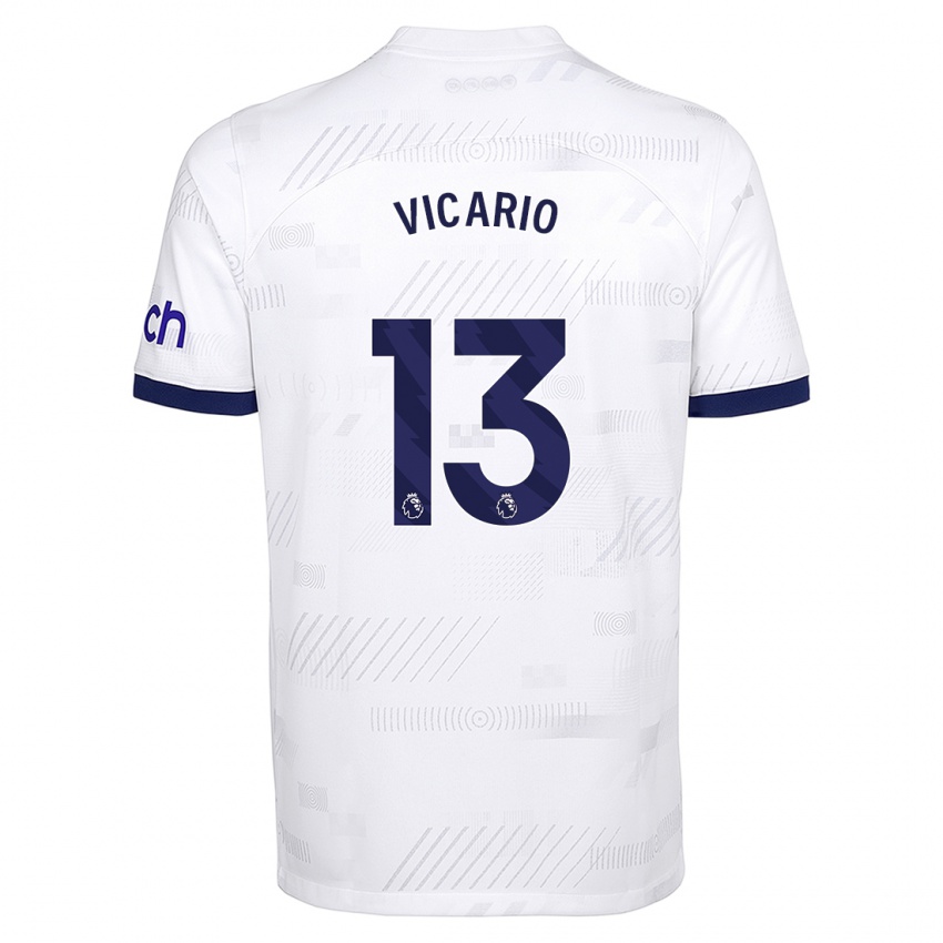 Niño Camiseta Guglielmo Vicario #13 Blanco 1ª Equipación 2023/24 La Camisa Perú