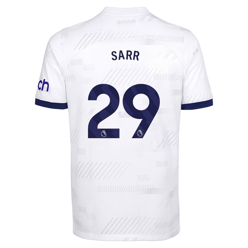 Niño Camiseta Pape Matar Sarr #29 Blanco 1ª Equipación 2023/24 La Camisa Perú