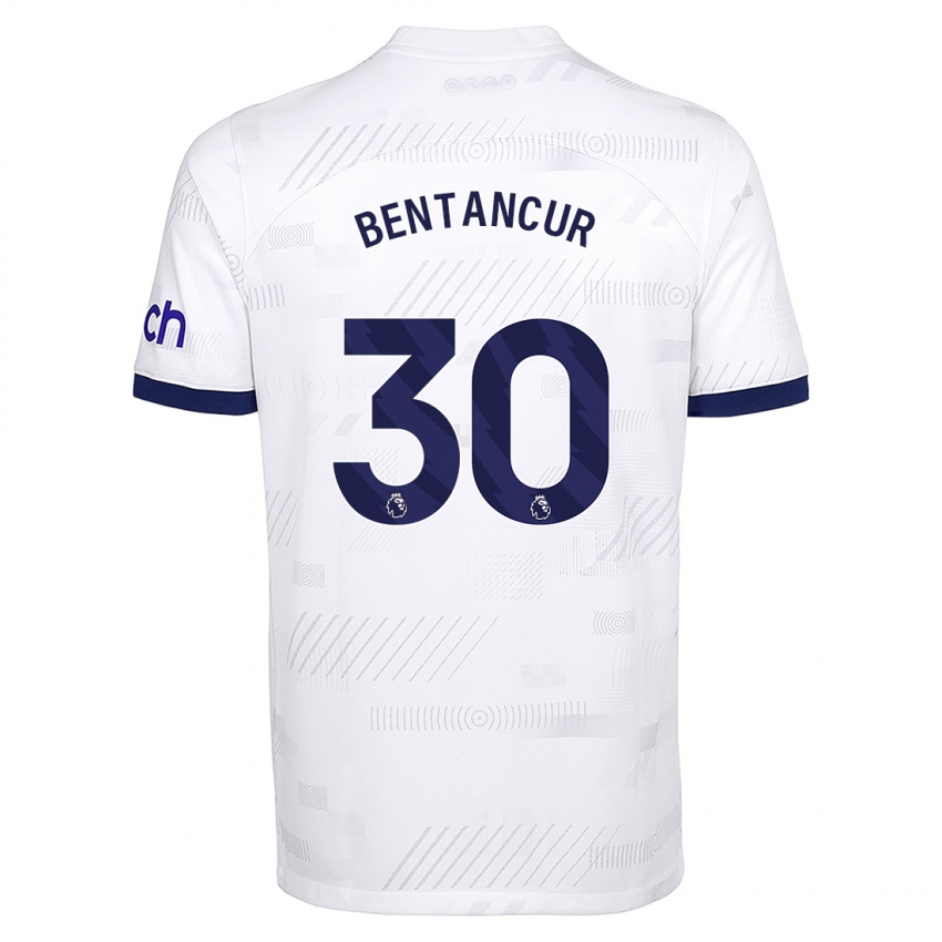 Niño Camiseta Rodrigo Bentancur #30 Blanco 1ª Equipación 2023/24 La Camisa Perú