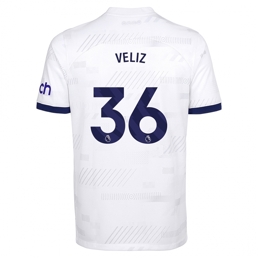 Niño Camiseta Alejo Véliz #36 Blanco 1ª Equipación 2023/24 La Camisa Perú