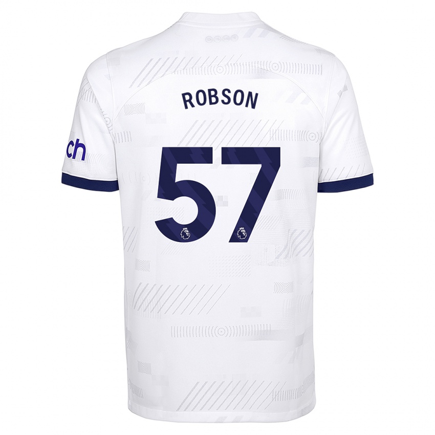 Niño Camiseta Max Robson #57 Blanco 1ª Equipación 2023/24 La Camisa Perú