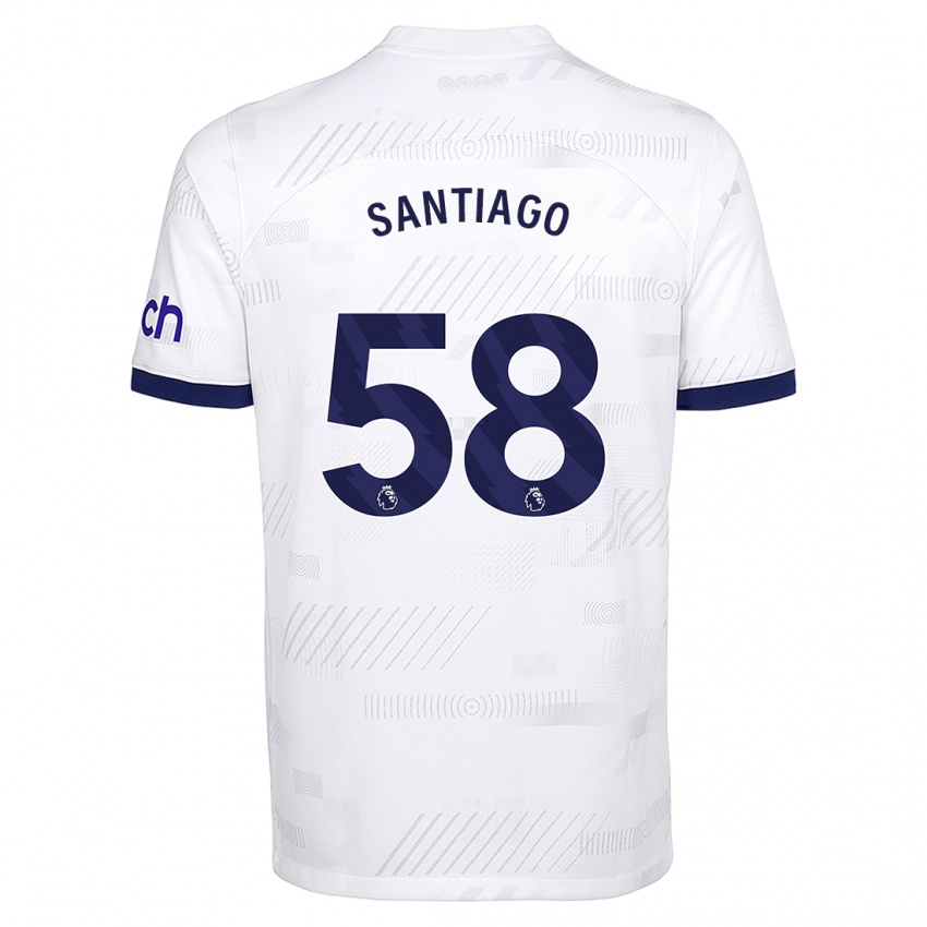 Niño Camiseta Yago Santiago #58 Blanco 1ª Equipación 2023/24 La Camisa Perú