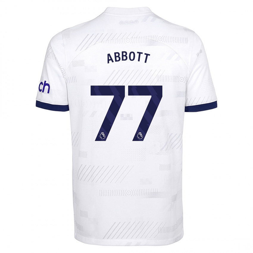 Niño Camiseta George Abbott #77 Blanco 1ª Equipación 2023/24 La Camisa Perú