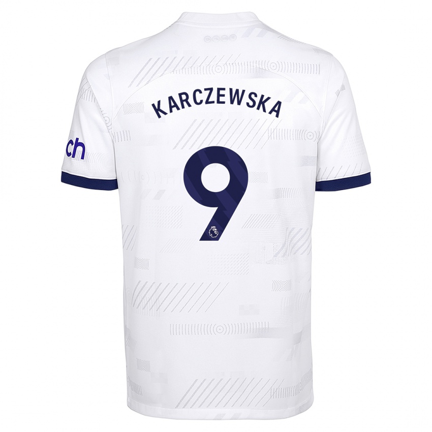 Niño Camiseta Nikola Karczewska #9 Blanco 1ª Equipación 2023/24 La Camisa Perú