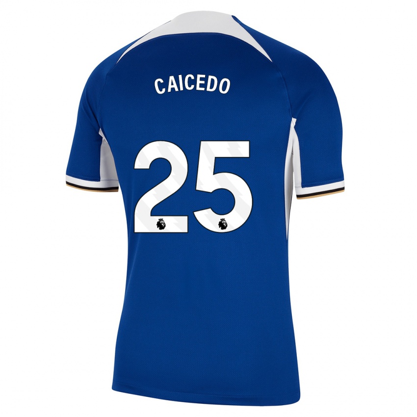 Niño Camiseta Moisés Caicedo #25 Azul 1ª Equipación 2023/24 La Camisa Perú