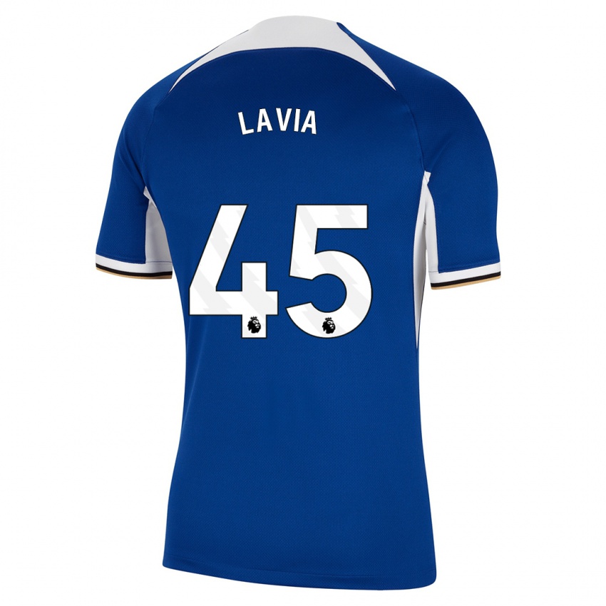 Niño Camiseta Romeo Lavia #45 Azul 1ª Equipación 2023/24 La Camisa Perú