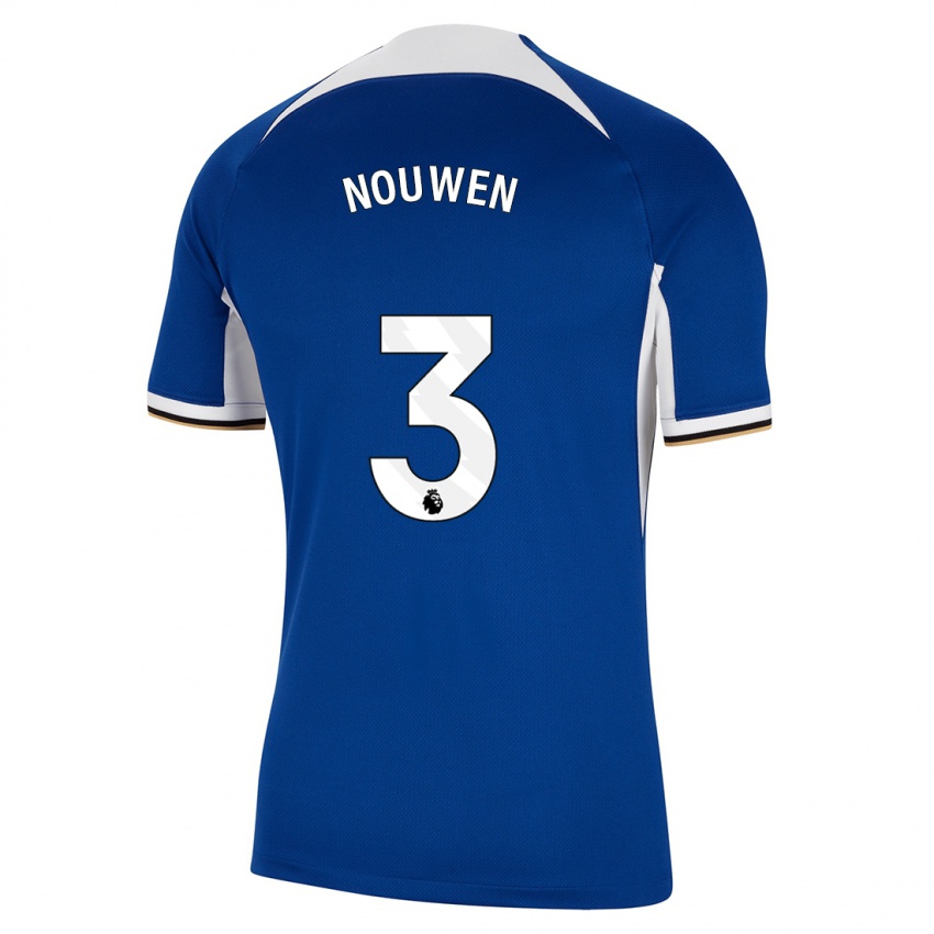 Niño Camiseta Aniek Nouwen #3 Azul 1ª Equipación 2023/24 La Camisa Perú