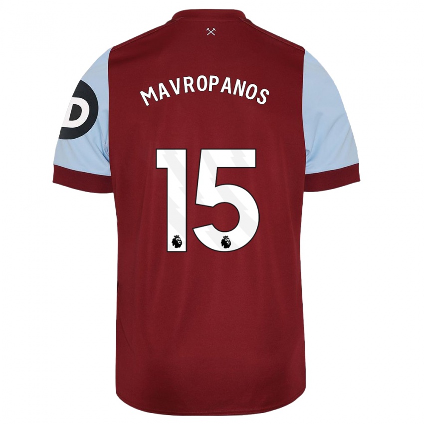 Niño Camiseta Konstantinos Mavropanos #15 Granate 1ª Equipación 2023/24 La Camisa Perú