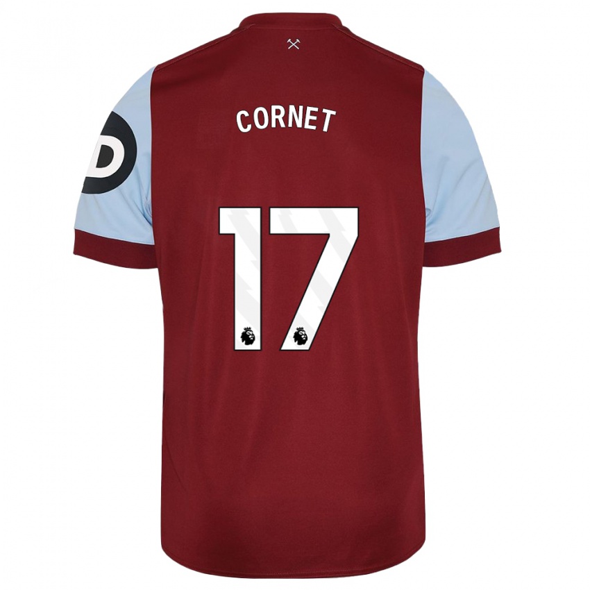 Niño Camiseta Maxwel Cornet #17 Granate 1ª Equipación 2023/24 La Camisa Perú