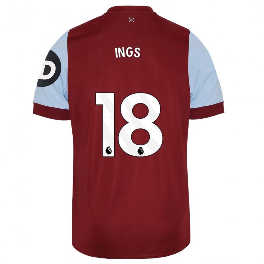 Niño Camiseta Danny Ings #18 Granate 1ª Equipación 2023/24 La Camisa Perú