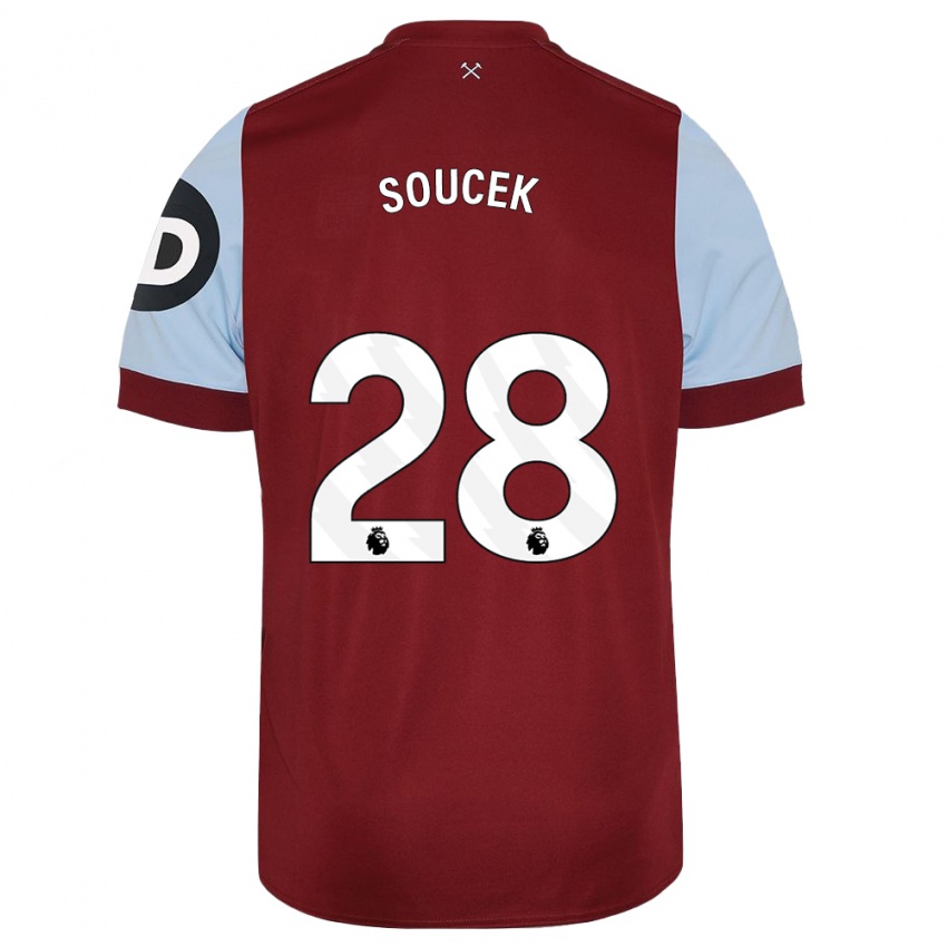 Niño Camiseta Tomas Soucek #28 Granate 1ª Equipación 2023/24 La Camisa Perú