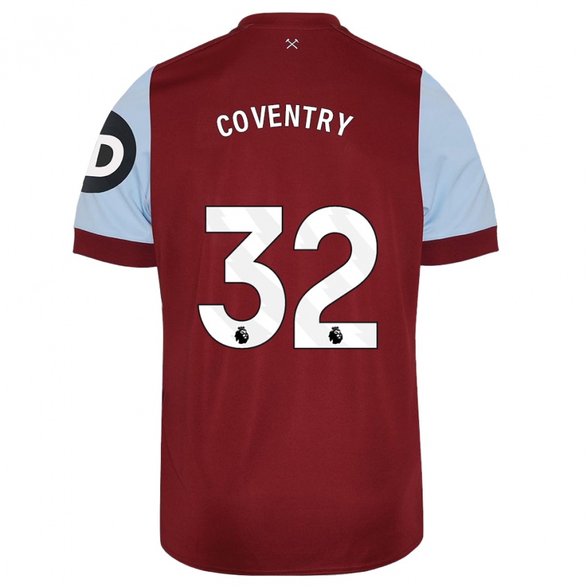 Niño Camiseta Conor Coventry #32 Granate 1ª Equipación 2023/24 La Camisa Perú