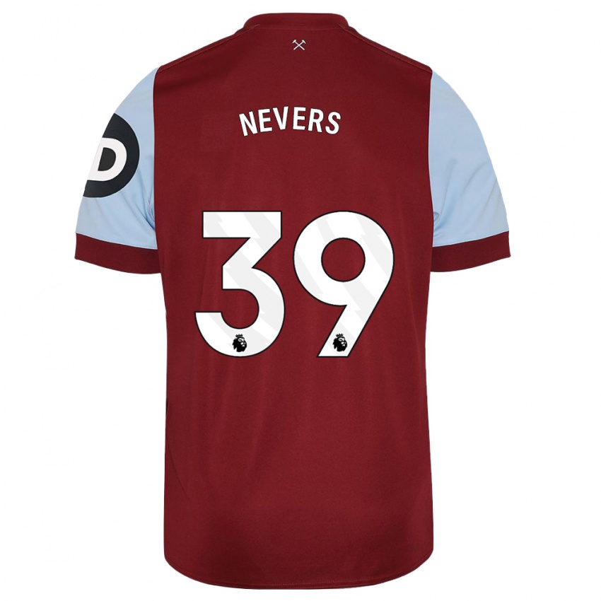 Niño Camiseta Thierry Nevers #39 Granate 1ª Equipación 2023/24 La Camisa Perú