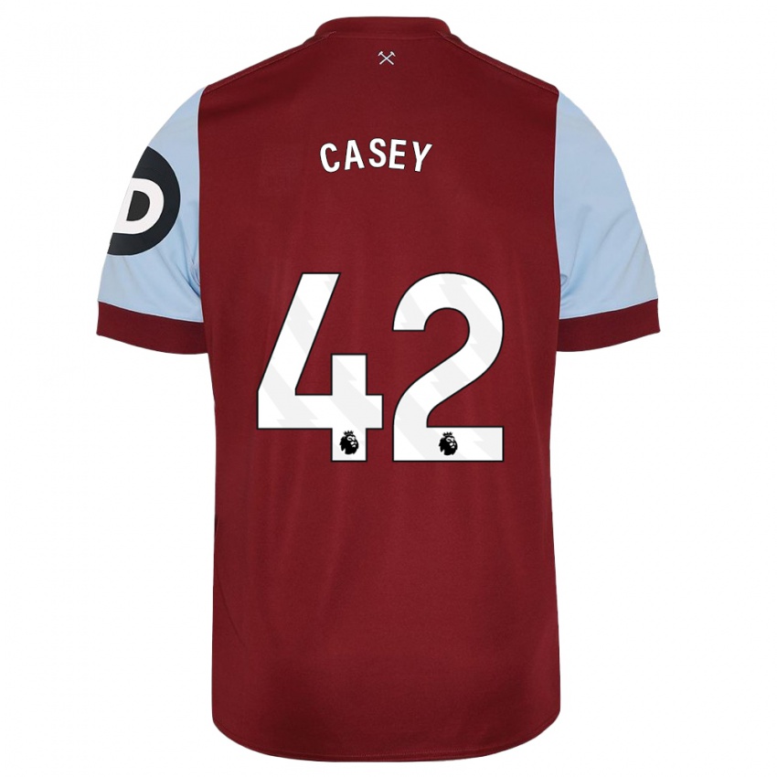 Niño Camiseta Kaelan Casey #42 Granate 1ª Equipación 2023/24 La Camisa Perú