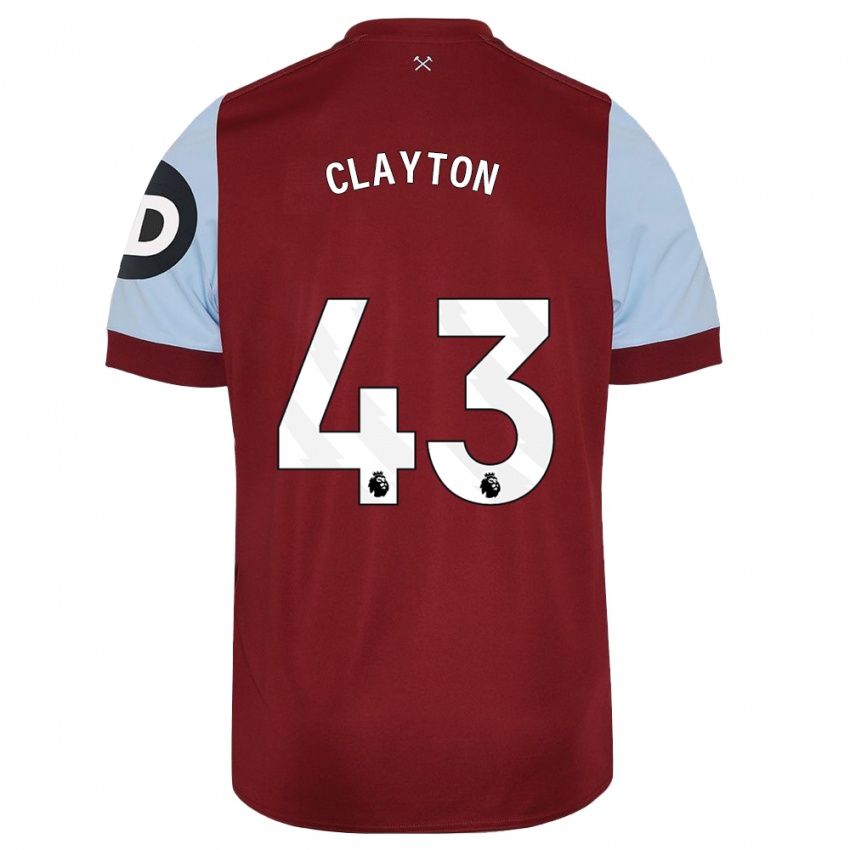 Niño Camiseta Regan Clayton #43 Granate 1ª Equipación 2023/24 La Camisa Perú