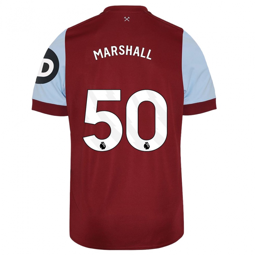 Niño Camiseta Callum Marshall #50 Granate 1ª Equipación 2023/24 La Camisa Perú