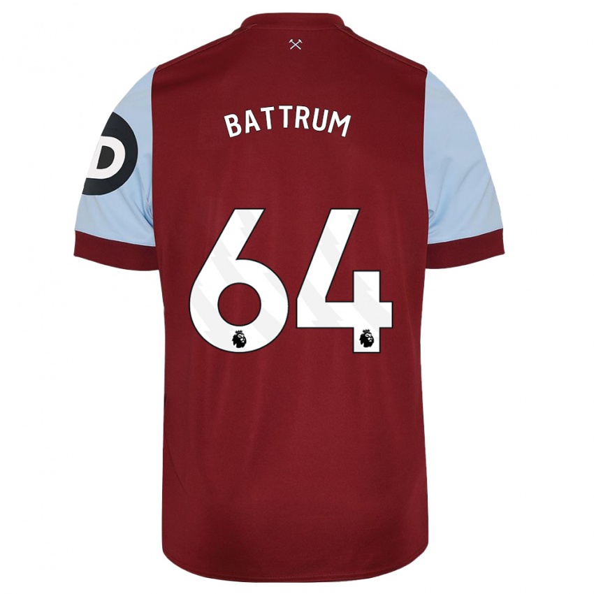 Niño Camiseta Ryan Battrum #64 Granate 1ª Equipación 2023/24 La Camisa Perú