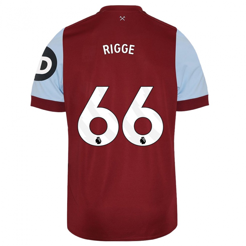 Niño Camiseta Daniel Rigge #66 Granate 1ª Equipación 2023/24 La Camisa Perú