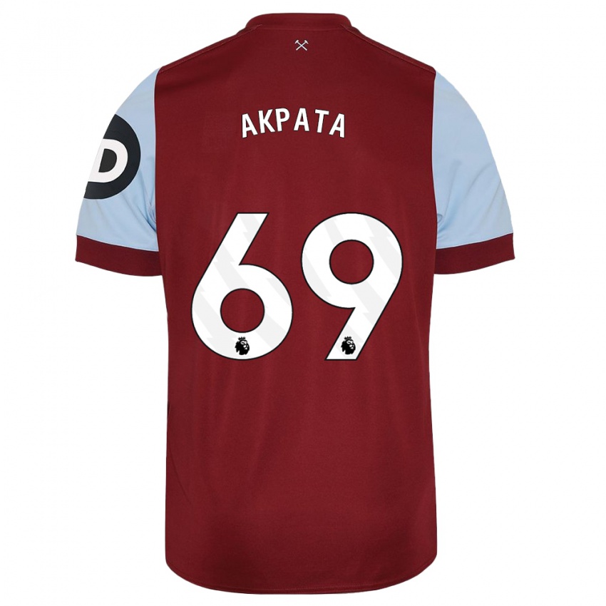 Niño Camiseta Tyron Akpata #69 Granate 1ª Equipación 2023/24 La Camisa Perú