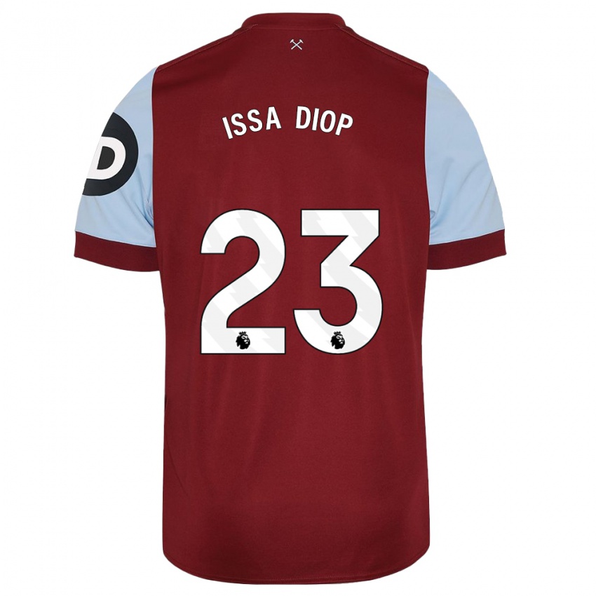 Niño Camiseta Issa Diop #23 Granate 1ª Equipación 2023/24 La Camisa Perú