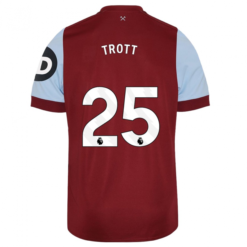 Niño Camiseta Nathan Trott #25 Granate 1ª Equipación 2023/24 La Camisa Perú