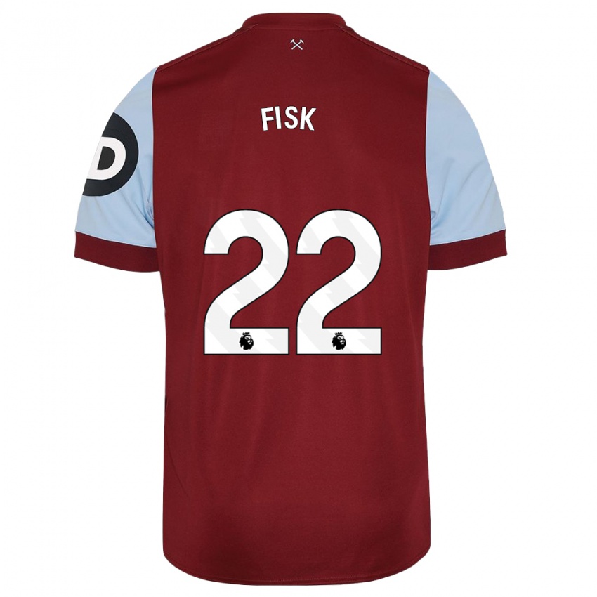 Niño Camiseta Grace Fisk #22 Granate 1ª Equipación 2023/24 La Camisa Perú