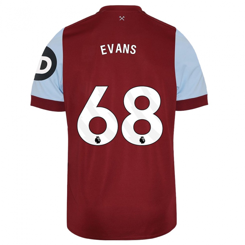 Niño Camiseta Isaac Evans #68 Granate 1ª Equipación 2023/24 La Camisa Perú