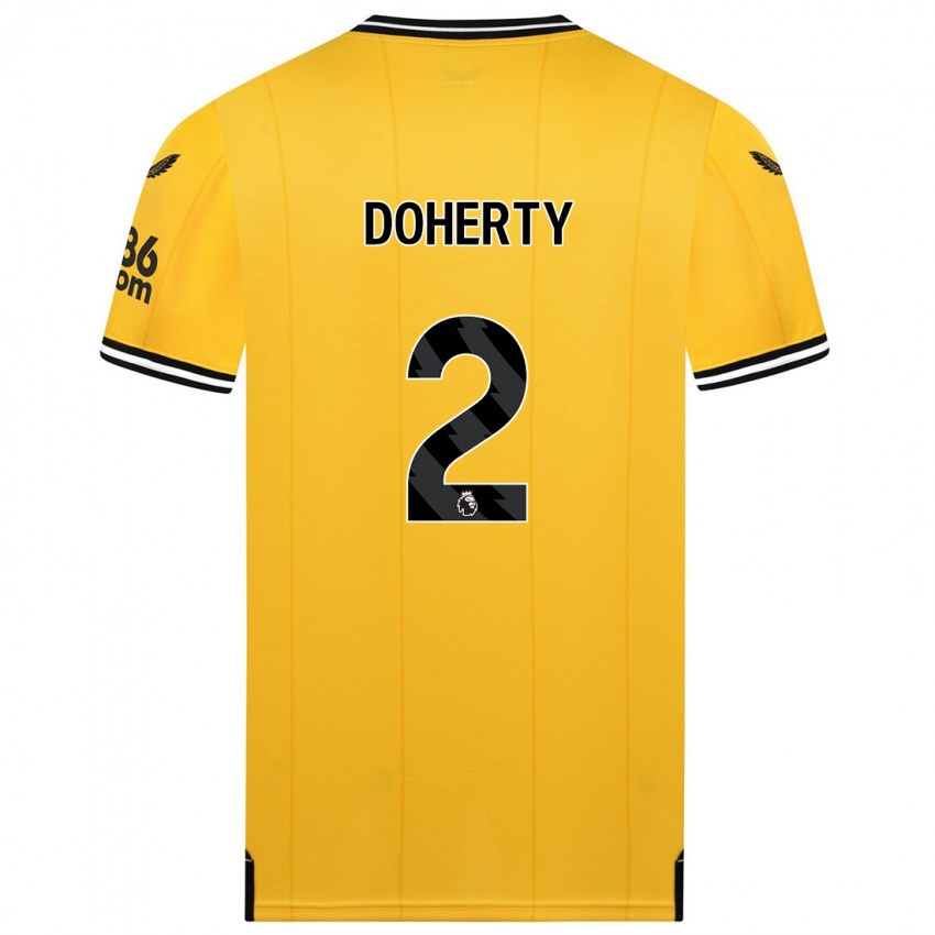 Niño Camiseta Matt Doherty #2 Amarillo 1ª Equipación 2023/24 La Camisa Perú