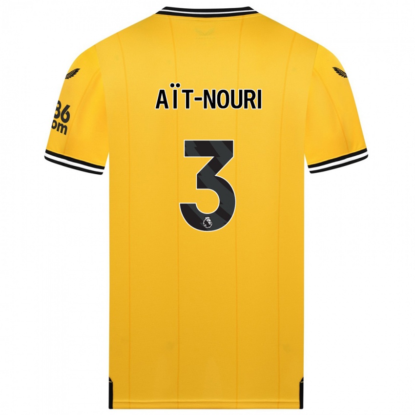 Niño Camiseta Rayan Ait Nouri #3 Amarillo 1ª Equipación 2023/24 La Camisa Perú