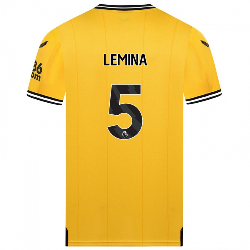 Niño Camiseta Mario Lemina #5 Amarillo 1ª Equipación 2023/24 La Camisa Perú