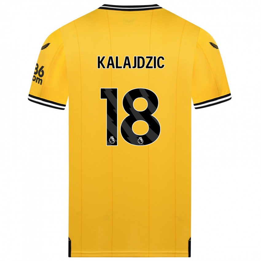 Niño Camiseta Sasa Kalajdzic #18 Amarillo 1ª Equipación 2023/24 La Camisa Perú