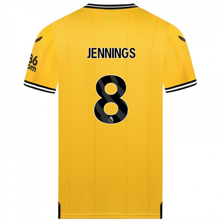 Niño Camiseta Shannie Jennings #8 Amarillo 1ª Equipación 2023/24 La Camisa Perú