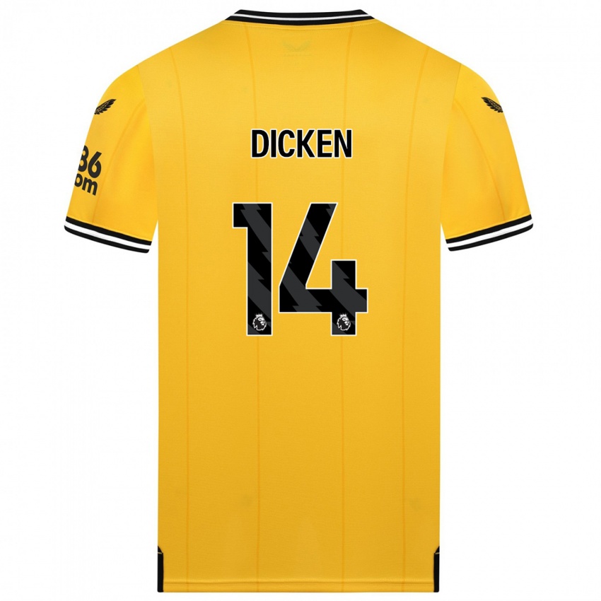 Niño Camiseta Amy Dicken #14 Amarillo 1ª Equipación 2023/24 La Camisa Perú