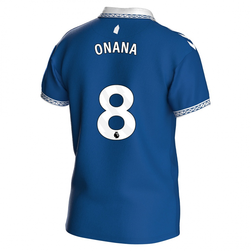 Niño Camiseta Amadou Onana #8 Azul Real 1ª Equipación 2023/24 La Camisa Perú