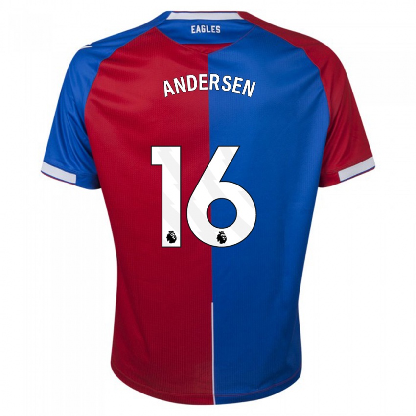 Niño Camiseta Joachim Andersen #16 Rojo Azul 1ª Equipación 2023/24 La Camisa Perú