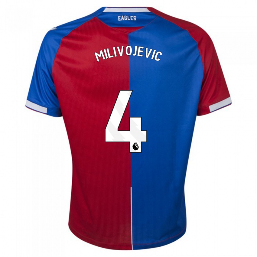 Niño Camiseta Luka Milivojevic #4 Rojo Azul 1ª Equipación 2023/24 La Camisa Perú