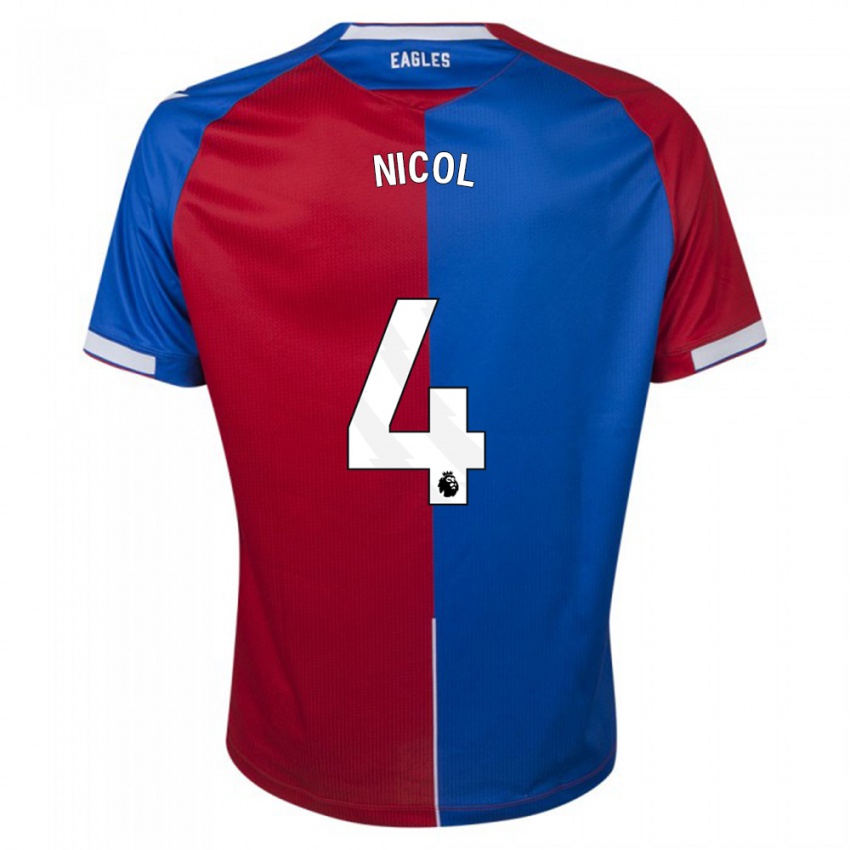 Niño Camiseta Leigh Nicol #4 Rojo Azul 1ª Equipación 2023/24 La Camisa Perú