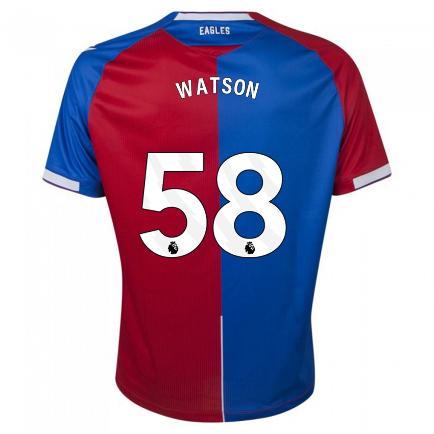 Niño Camiseta Noah Watson #58 Rojo Azul 1ª Equipación 2023/24 La Camisa Perú