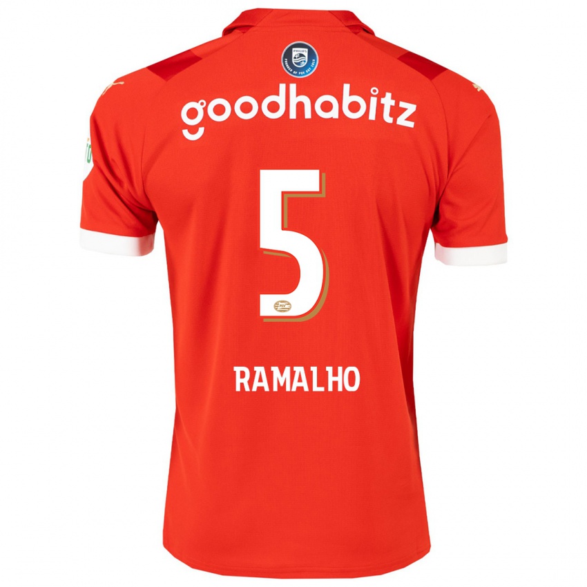 Niño Camiseta Andre Ramalho #5 Rojo 1ª Equipación 2023/24 La Camisa Perú