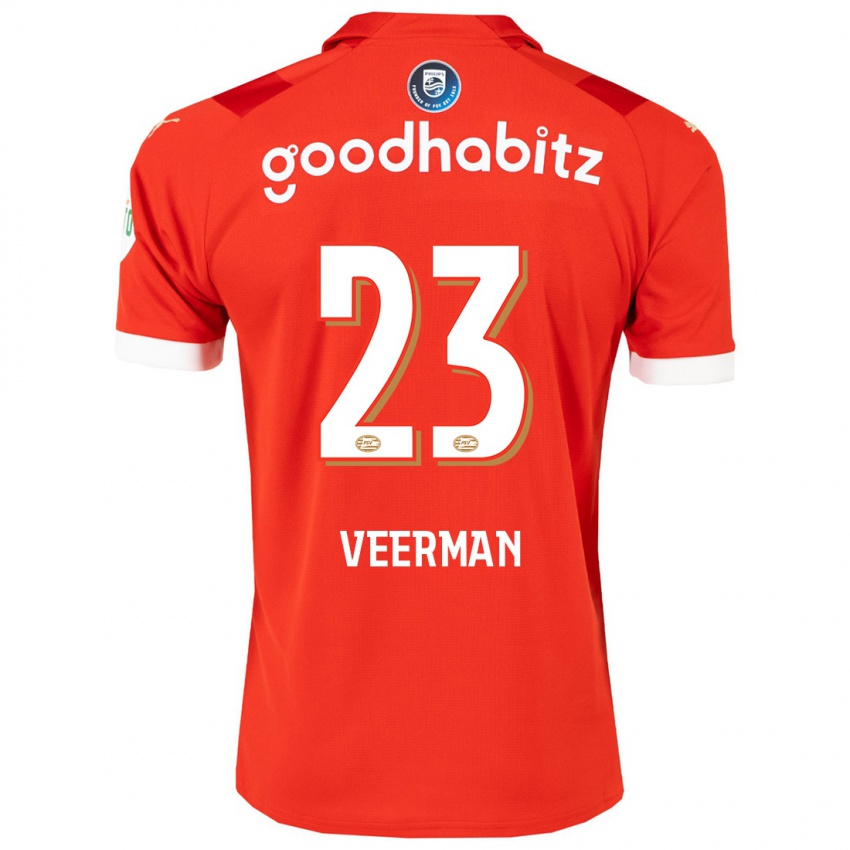 Niño Camiseta Joey Veerman #23 Rojo 1ª Equipación 2023/24 La Camisa Perú