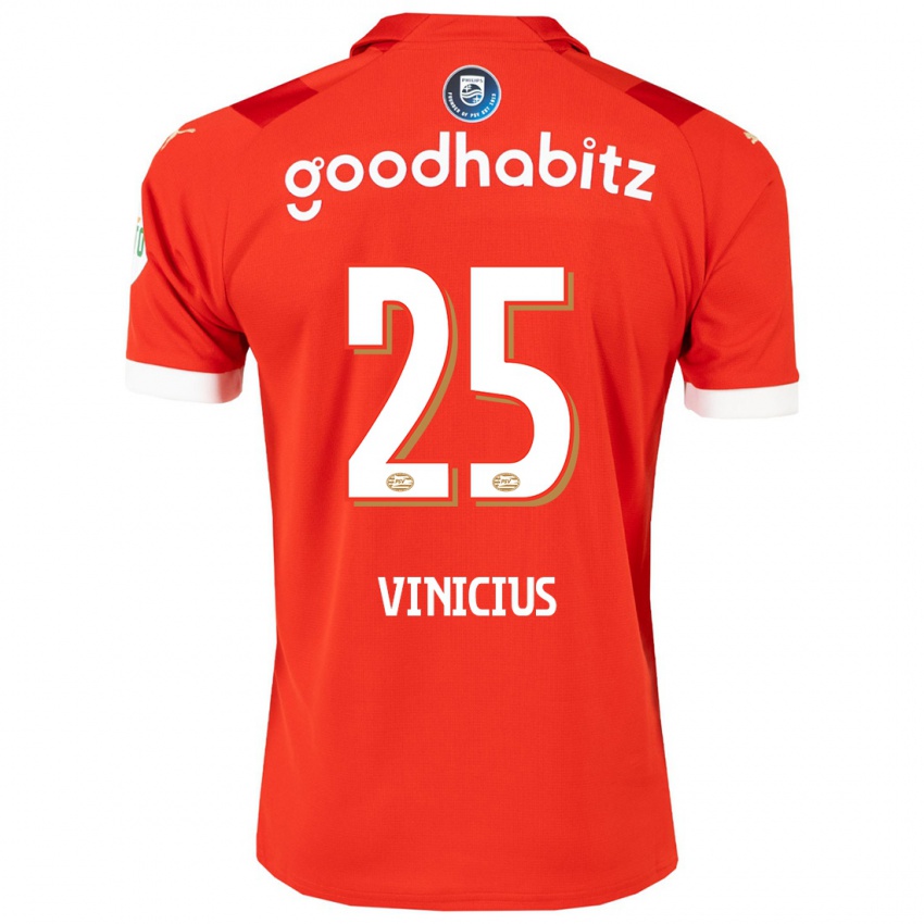 Niño Camiseta Carlos Vinicius #25 Rojo 1ª Equipación 2023/24 La Camisa Perú