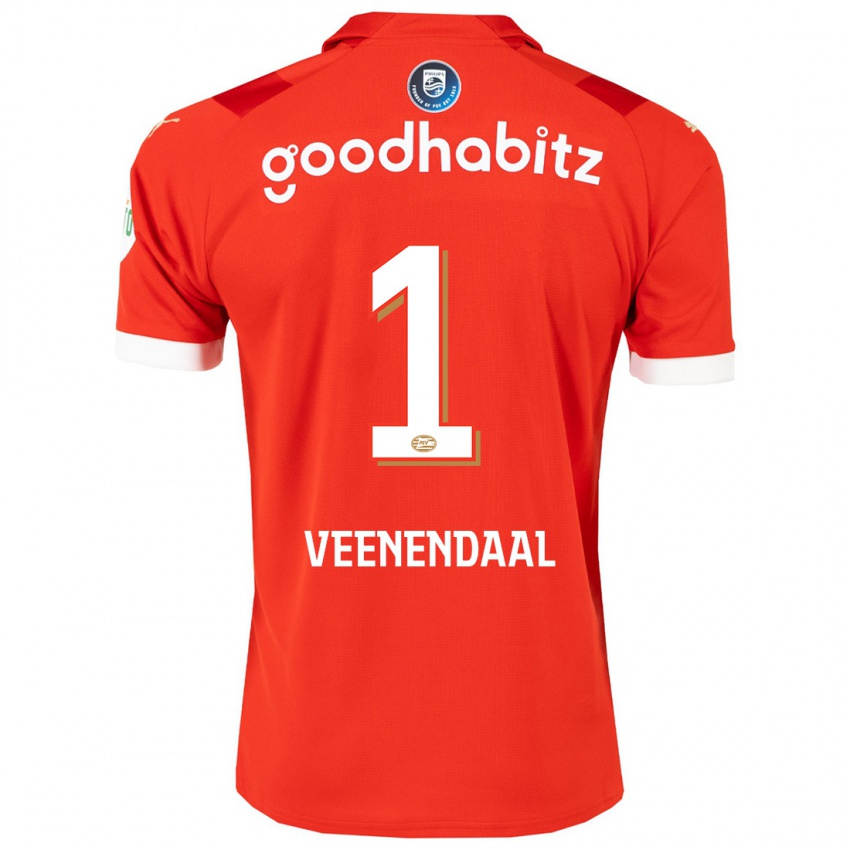 Niño Camiseta Sari Van Veenendaal #1 Rojo 1ª Equipación 2023/24 La Camisa Perú