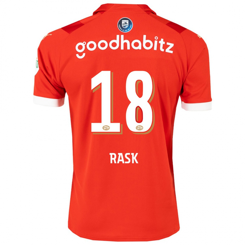 Niño Camiseta Caroline Rask #18 Rojo 1ª Equipación 2023/24 La Camisa Perú