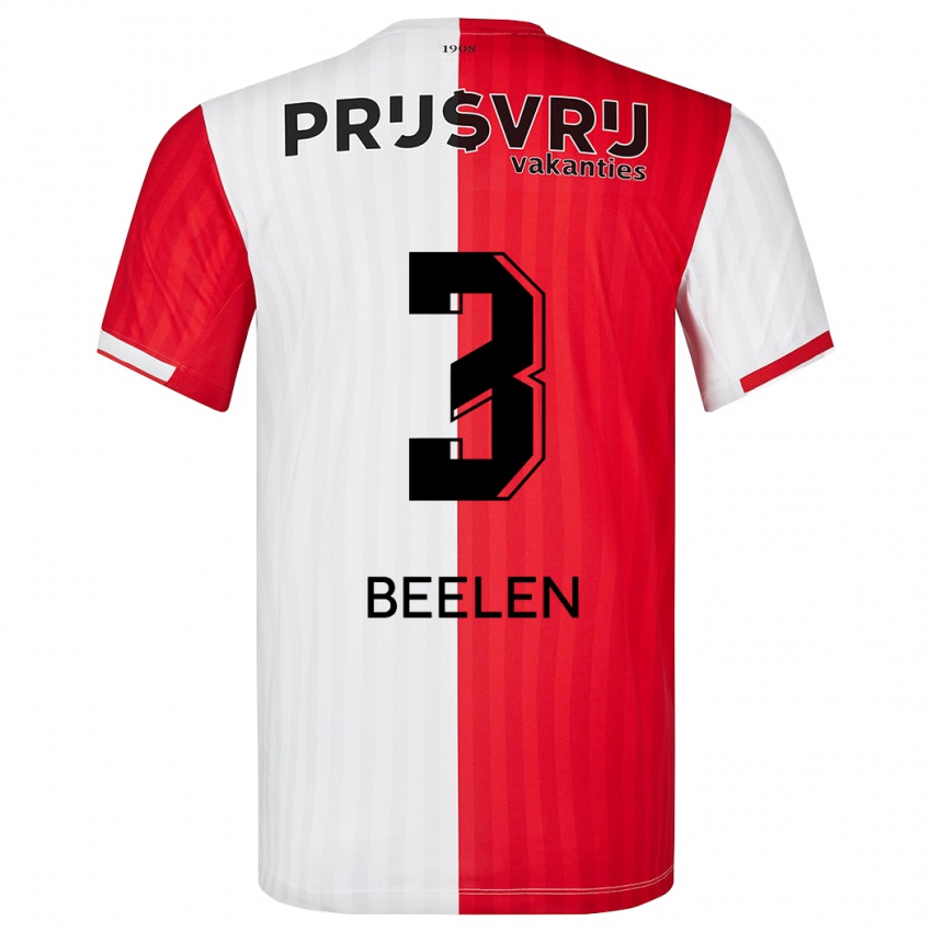 Niño Camiseta Thomas Beelen #3 Rojo Blanco 1ª Equipación 2023/24 La Camisa Perú