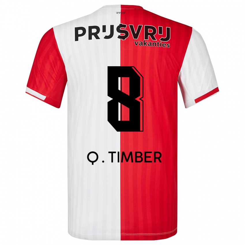 Niño Camiseta Quinten Timber #8 Rojo Blanco 1ª Equipación 2023/24 La Camisa Perú