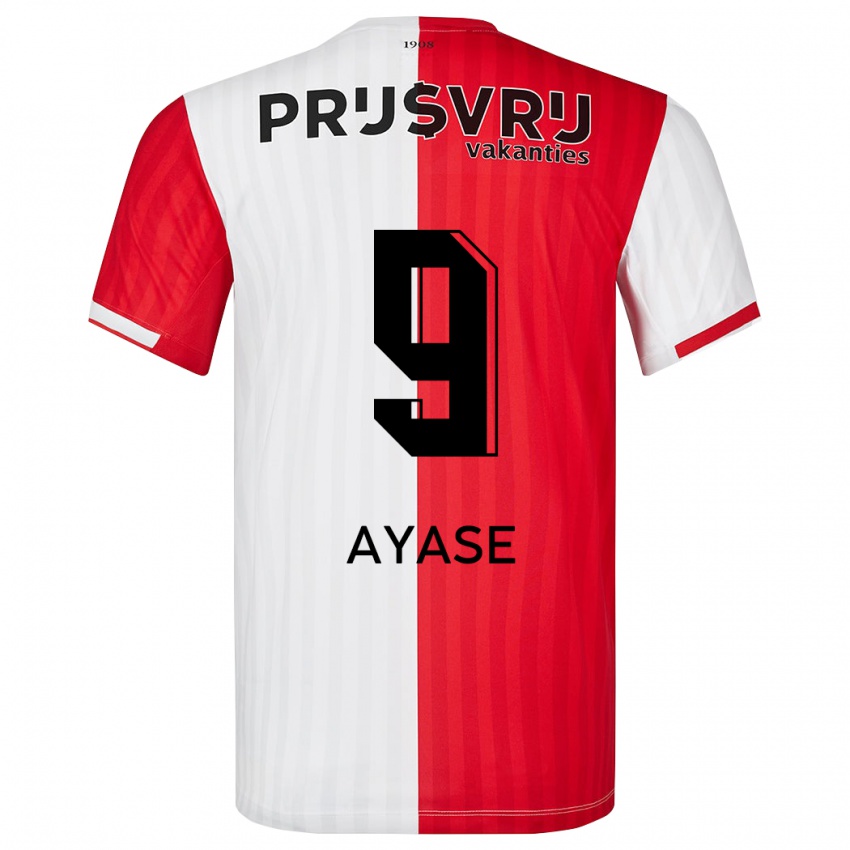 Niño Camiseta Ayase Ueda #9 Rojo Blanco 1ª Equipación 2023/24 La Camisa Perú