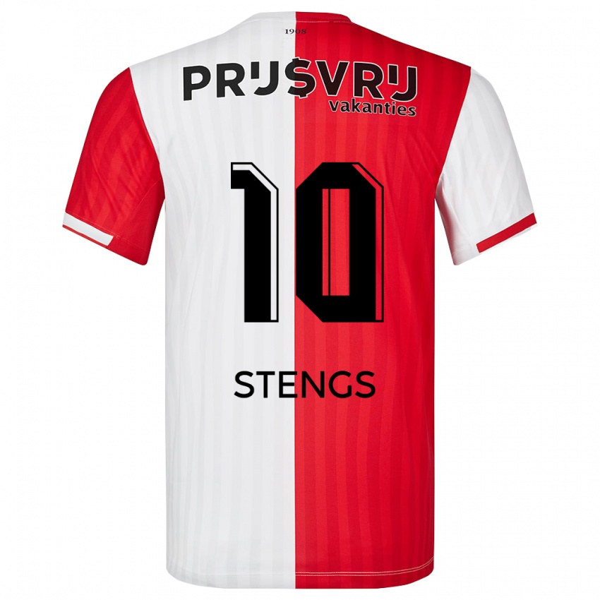 Niño Camiseta Calvin Stengs #10 Rojo Blanco 1ª Equipación 2023/24 La Camisa Perú