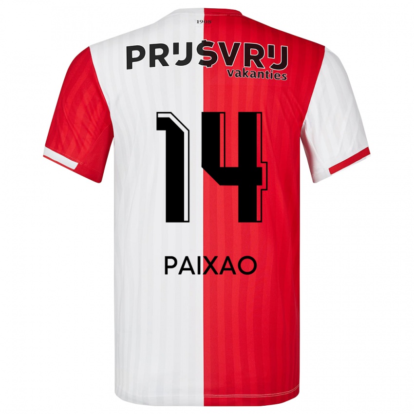 Niño Camiseta Igor Paixão #14 Rojo Blanco 1ª Equipación 2023/24 La Camisa Perú