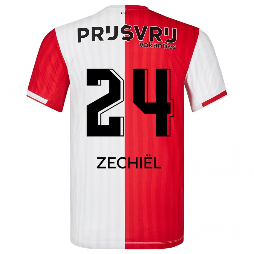 Niño Camiseta Gjivai Zechiel #24 Rojo Blanco 1ª Equipación 2023/24 La Camisa Perú