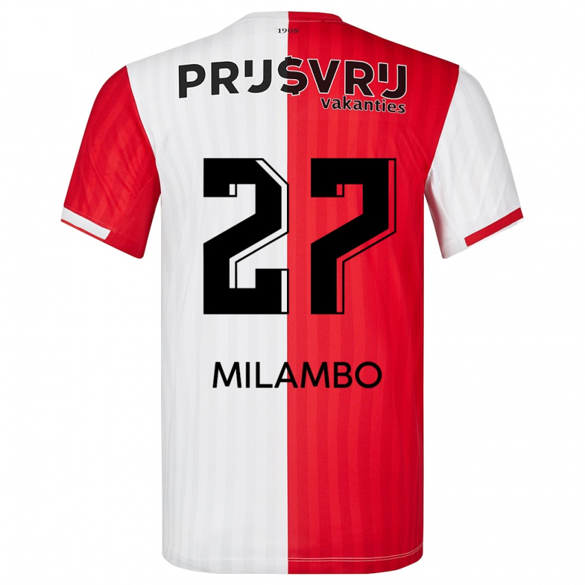 Niño Camiseta Antoni Milambo #27 Rojo Blanco 1ª Equipación 2023/24 La Camisa Perú